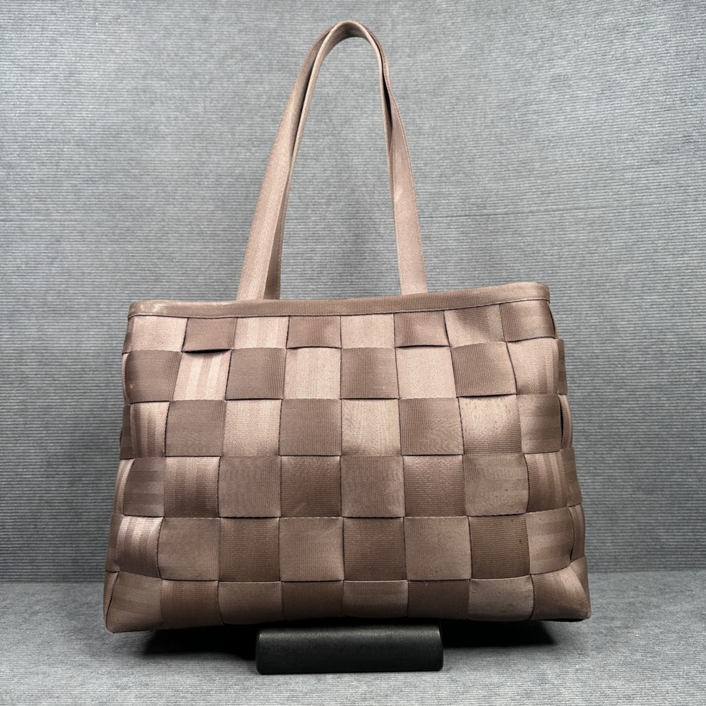 Harveys Seatbelt Bag Medium Tote Woven Bronze Taupe Metallic Shoulder Bag y2k